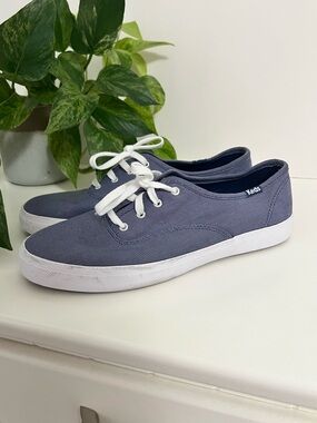 Keds Blue Canvas Lace Up Sneakers, Size 8